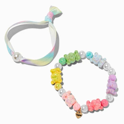 T H E M E x Claire's Beaded Teddy Bear Bracelet Set - 2 Pack