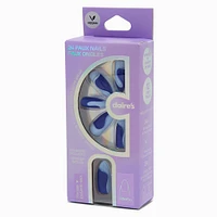Blue Swirl Stiletto Vegan Faux Nail Set - 24 Pack