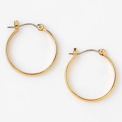 Gold-tone 25MM Thick Hoop Earrings