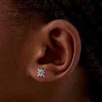 Silver-tone Star Bursts Stud Earrings - 9 Pack 