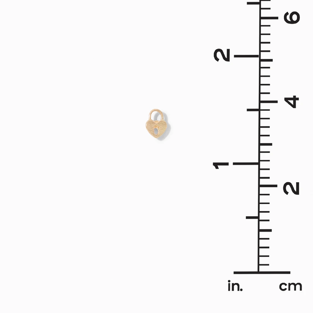 Heart-Shaped Lock Gold-tone Stud Earrings