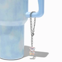 Pink Iridescent Bear Handle Charm