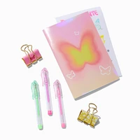 Yellow Checkered Clear Stationery Set