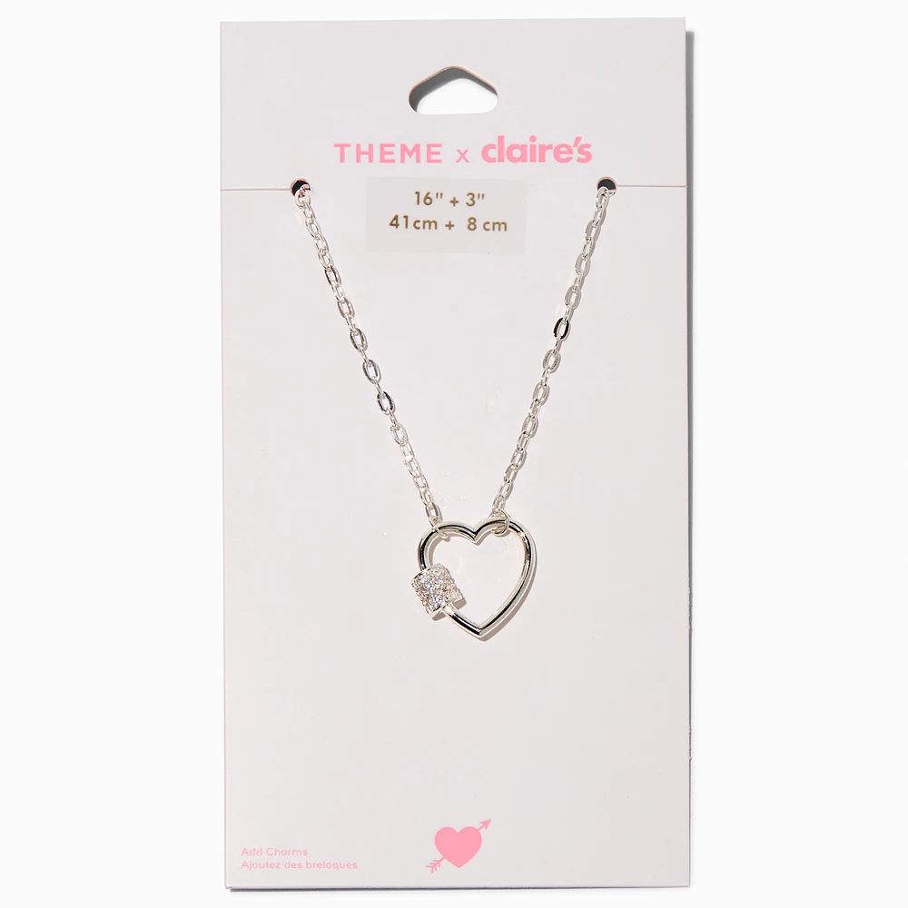 T H E M E x Claire's Silver-tone Heart Carabiner Necklace