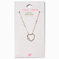 T H E M E x Claire's Silver-tone Heart Carabiner Necklace