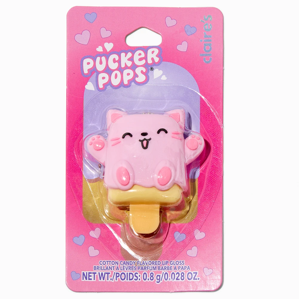 Pucker Pops® Pink Happy Cat Lip Gloss - Cotton Candy