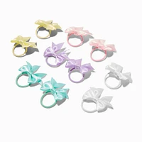 Claire's Club Satin Pastel Bow Hair Ties - 10 Pack