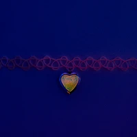 Heart Locket Pendant Glow-in-the-Dark Tattoo Choker Necklace