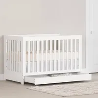 Yodi Crib with Drawer - White