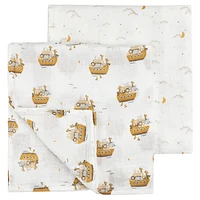 Lions 2pc Muslin Blankets