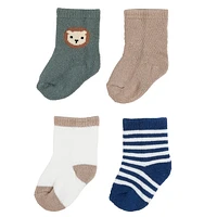 Lions 4 Pieces Socks 0-12m