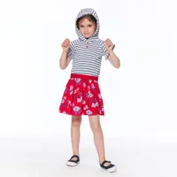 Blue Flower Striped Dress 7-10y