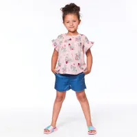 Botanical Flower Blouse 3-6y