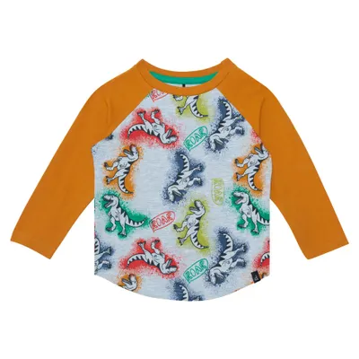 Little Dino Raglan T-Shirt 3-6y