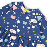 Charming Cat Dress 3-6y