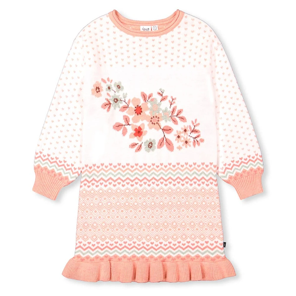 Robe Tricot Fleurs 4-6ans