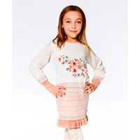 Robe Tricot Fleurs 4-6ans