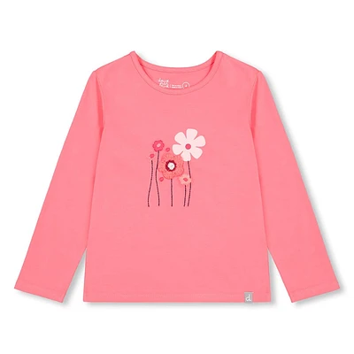 T-Shirt Manches Longues Fleurs Licorne 3-6ans