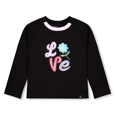 T-Shirt Manches Longues Love Coeur 4-6ans