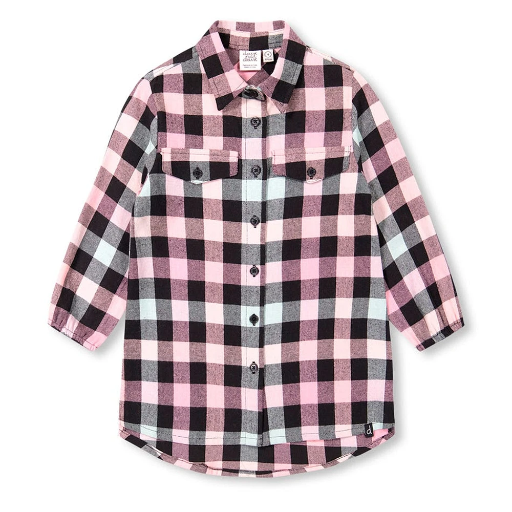 Heart Plaid Shirt 4-6y