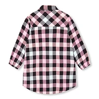 Heart Plaid Shirt 4-6y