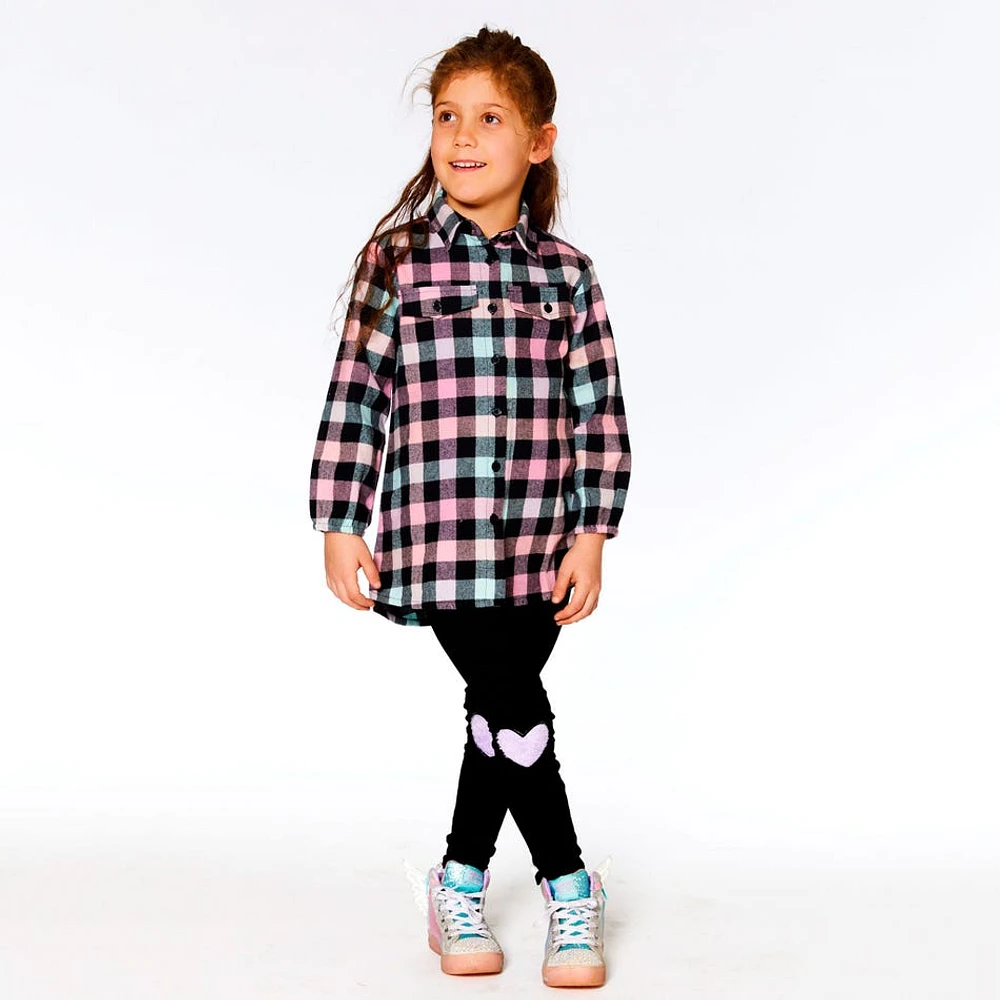 Heart Plaid Shirt 7-10y