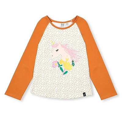 T-Shirt Manches Longues Raglan Licorne 3-6ans