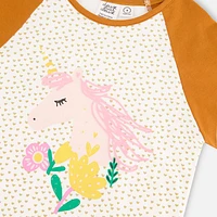 Unicorn Raglan Long Sleeves T-Shirt 3-6y