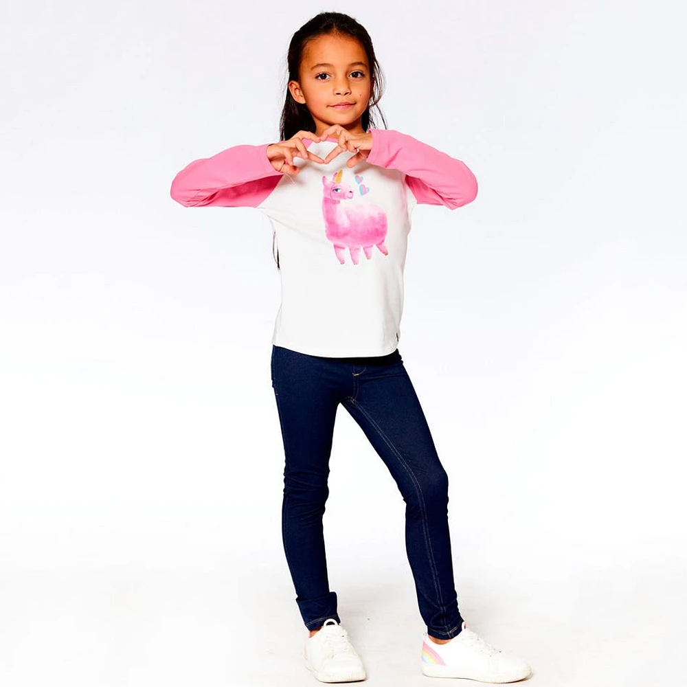 T-Shirt Manches Longues Raglan Lama 7-10ans