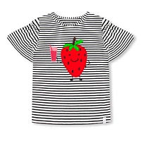 T-shirt Rayé Fraise 7-10ans