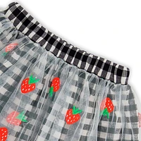 Strawberry Vichy Skirt 3-6y