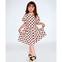 Strawberry Print Dress 3-6y