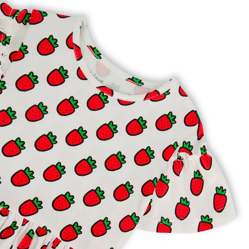 Robe Imprimée Fraise 7-10ans