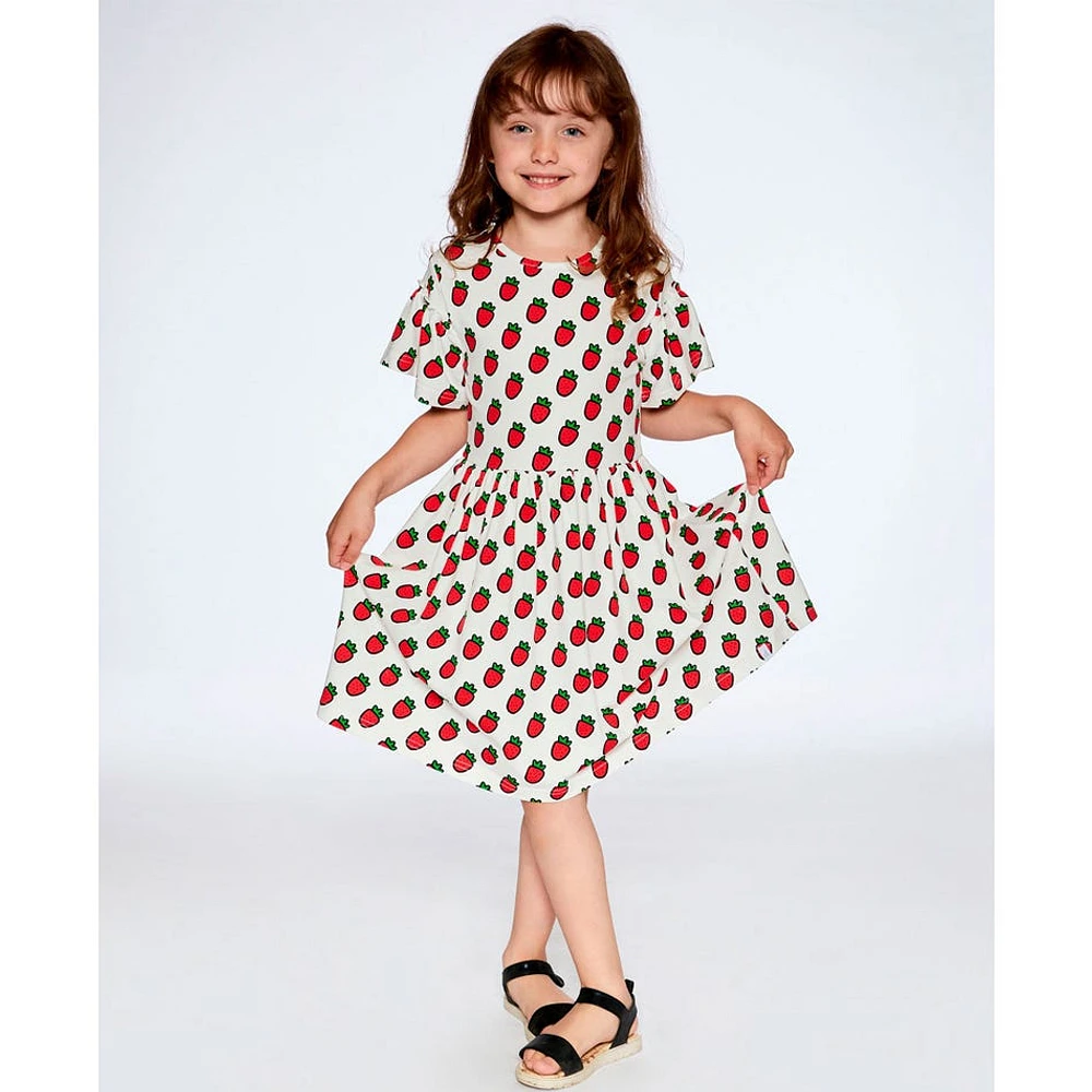 Robe Imprimée Fraise 7-10ans