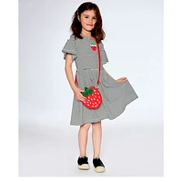 Robe Rayée Fraise 3-6ans