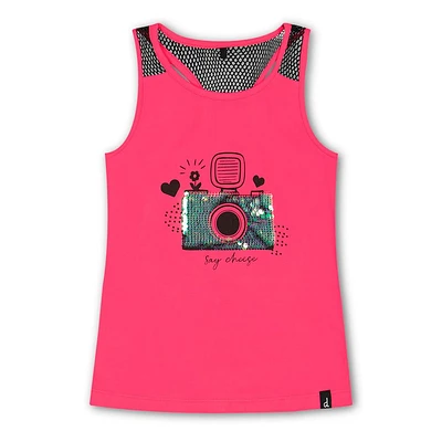 Girls Camera Tank Top 7-10y