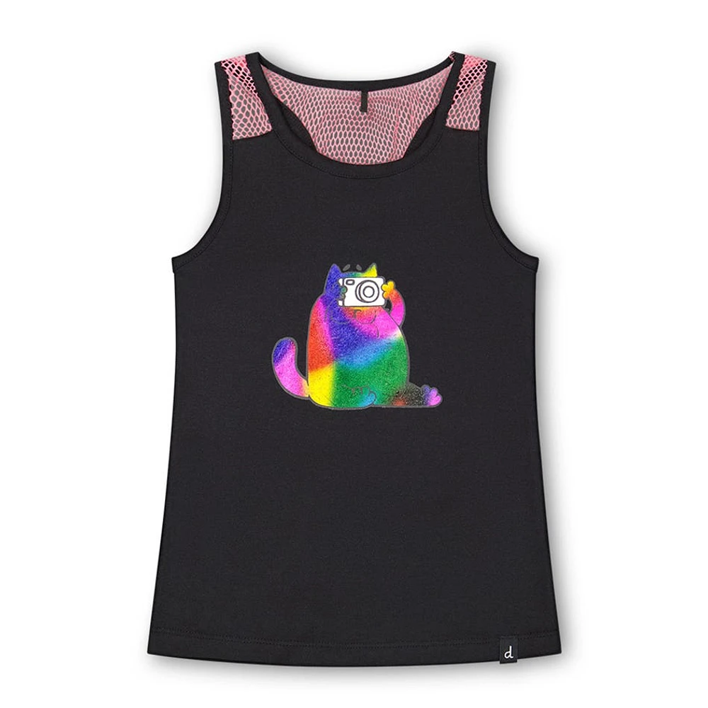 Girls Cat Tank Top 3-6y