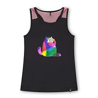 Girls Cat Tank Top 3-6y