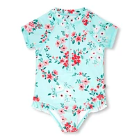 Maillot UV Une Pièce Fleurs 2-6ans