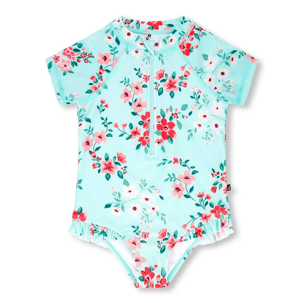 Maillot UV Une Pièce Fleurs 2-6ans