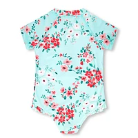 FLowers 1 Piece UV Swimsuit 2-6y