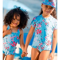 Flowers 1 Piece UV Swimsuit 3-24m