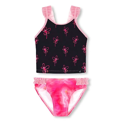 Flowers 2 Pieces UV Swimsuit 2-6y