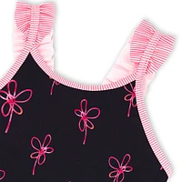 Flowers 2 Pieces UV Swimsuit 2-6y