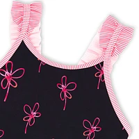 Flowers 2 Pieces UV Swimsuit 7-12y