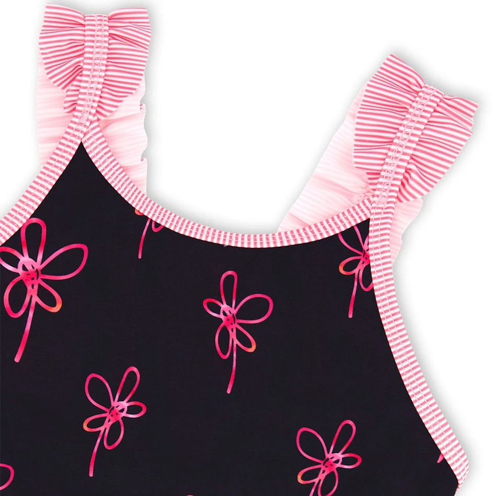 Flowers 2 Pieces UV Swimsuit 7-12y