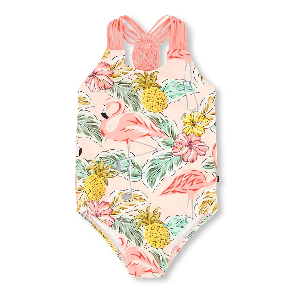 Maillot UV Une Pièce Flamant Rose 2-6ans