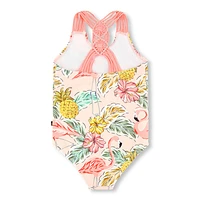 Flamingo 1 Piece UV Swimsuit 7-12y