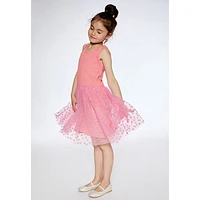 Flower Mesh Dress 3-6y