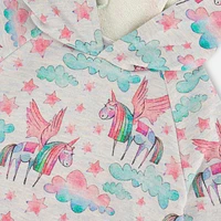 Unicorn Print Hoodie 3-6y